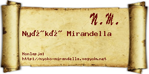 Nyókó Mirandella névjegykártya
